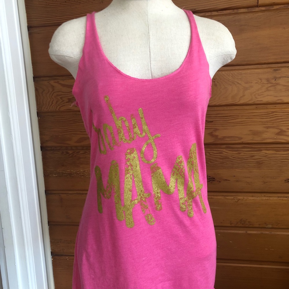 Pink & Gold Baby Mama Tank